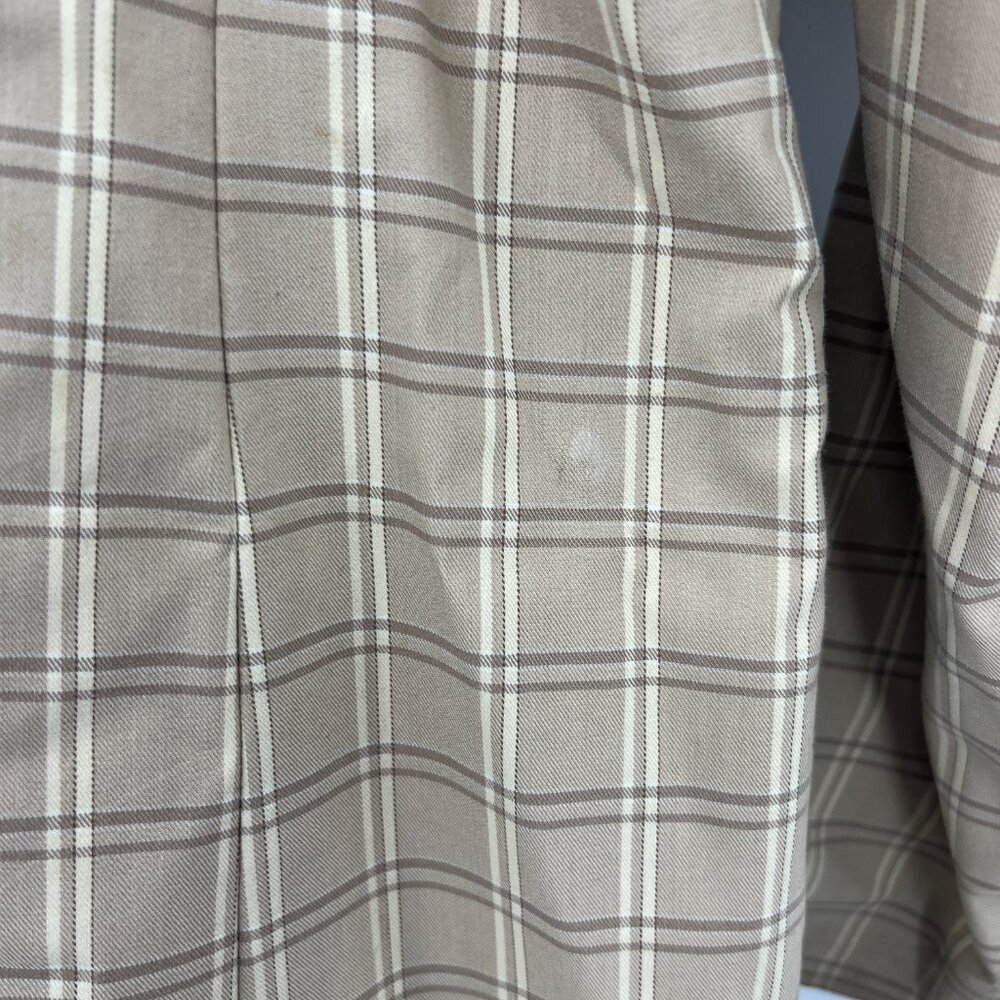Spooner Prague Tan Plaid Button Front Coat Women's 4 - Picture 6 of 6